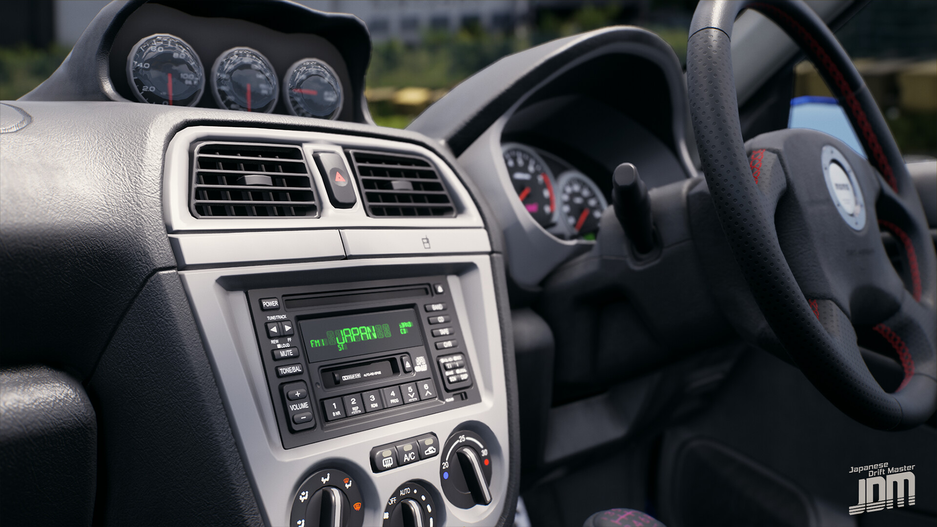 Varios coches compitiendo en un evento de drifting nocturno en JDM Japanese Drift Master