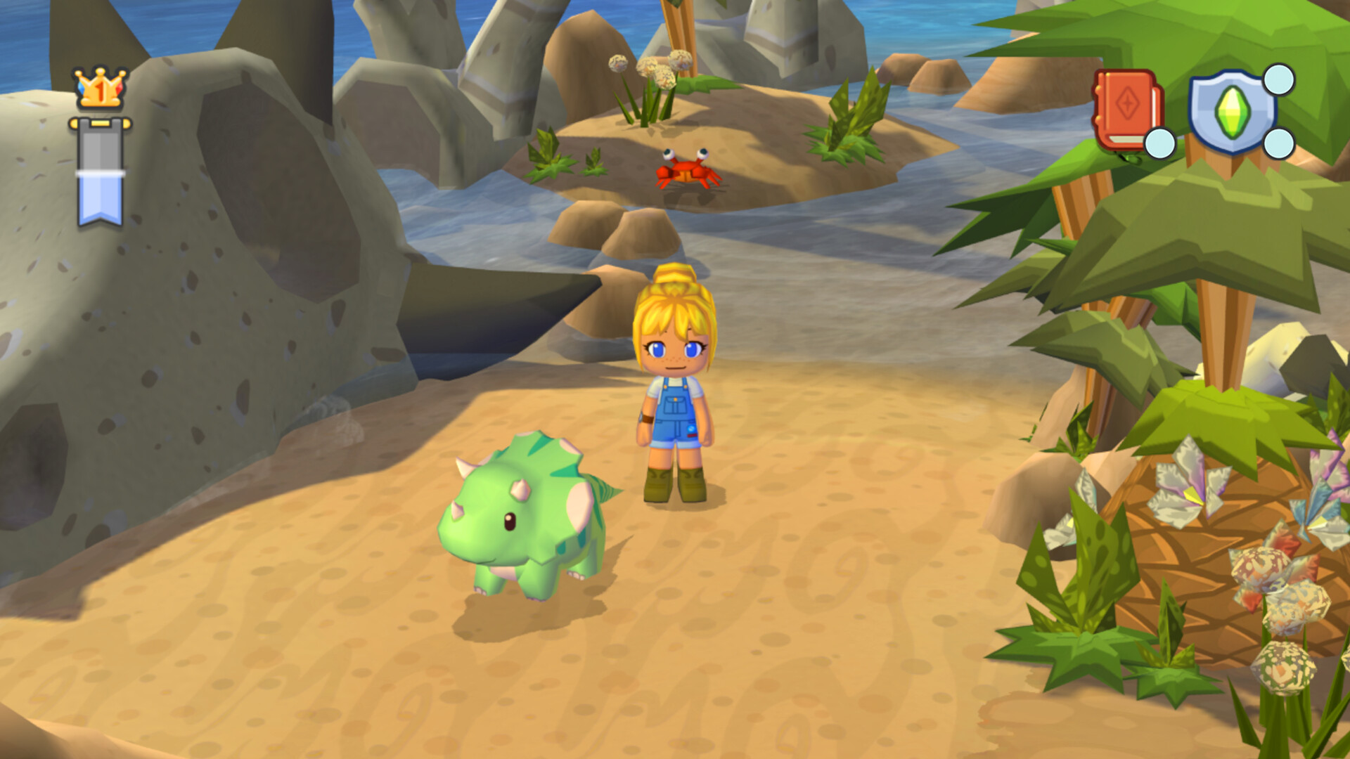 Gameplay mostrando actividades relajantes y la atmósfera alegre del mundo.