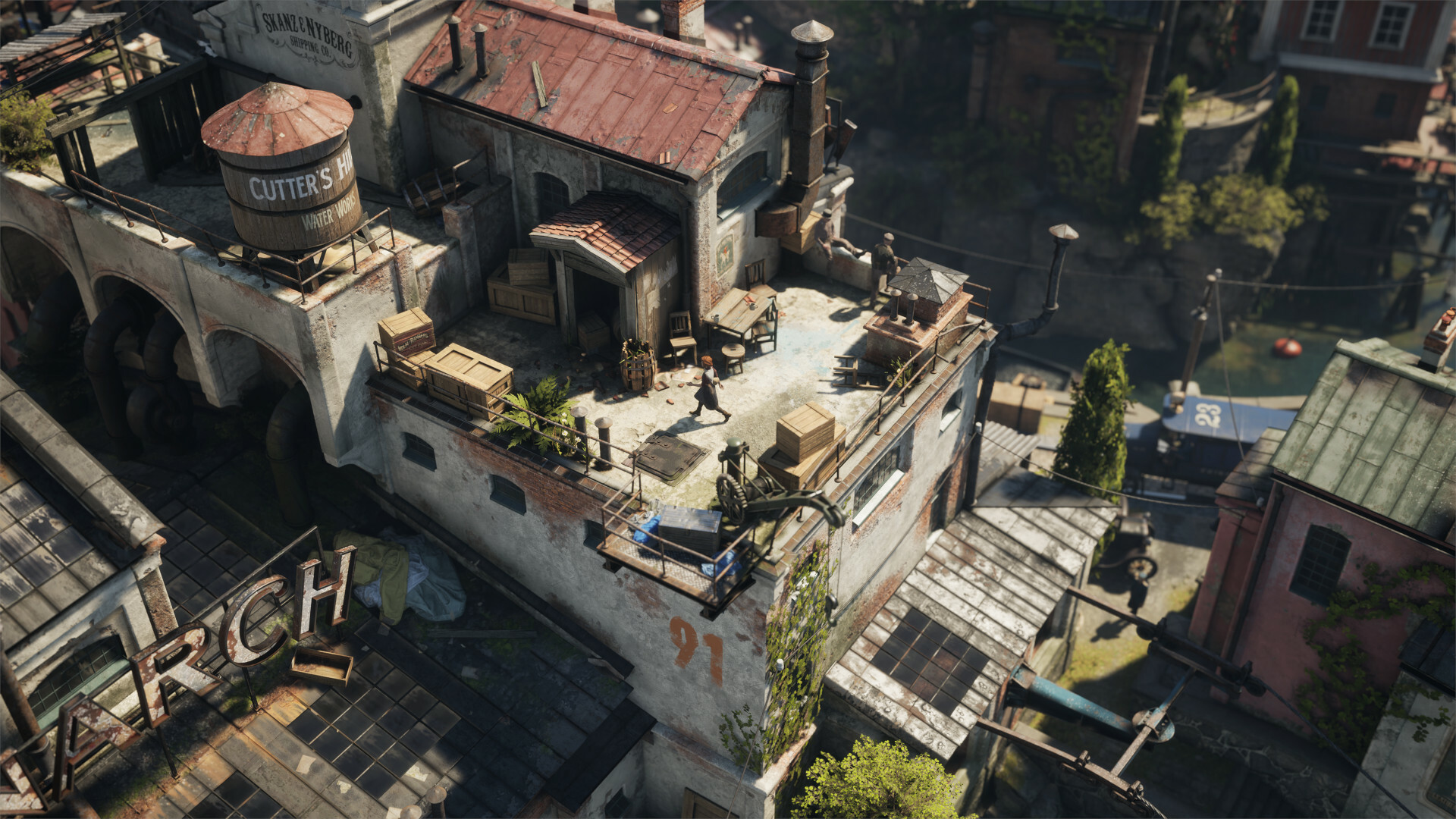 Captura de pantalla explorando un pasillo oscuro con pistas ocultas.