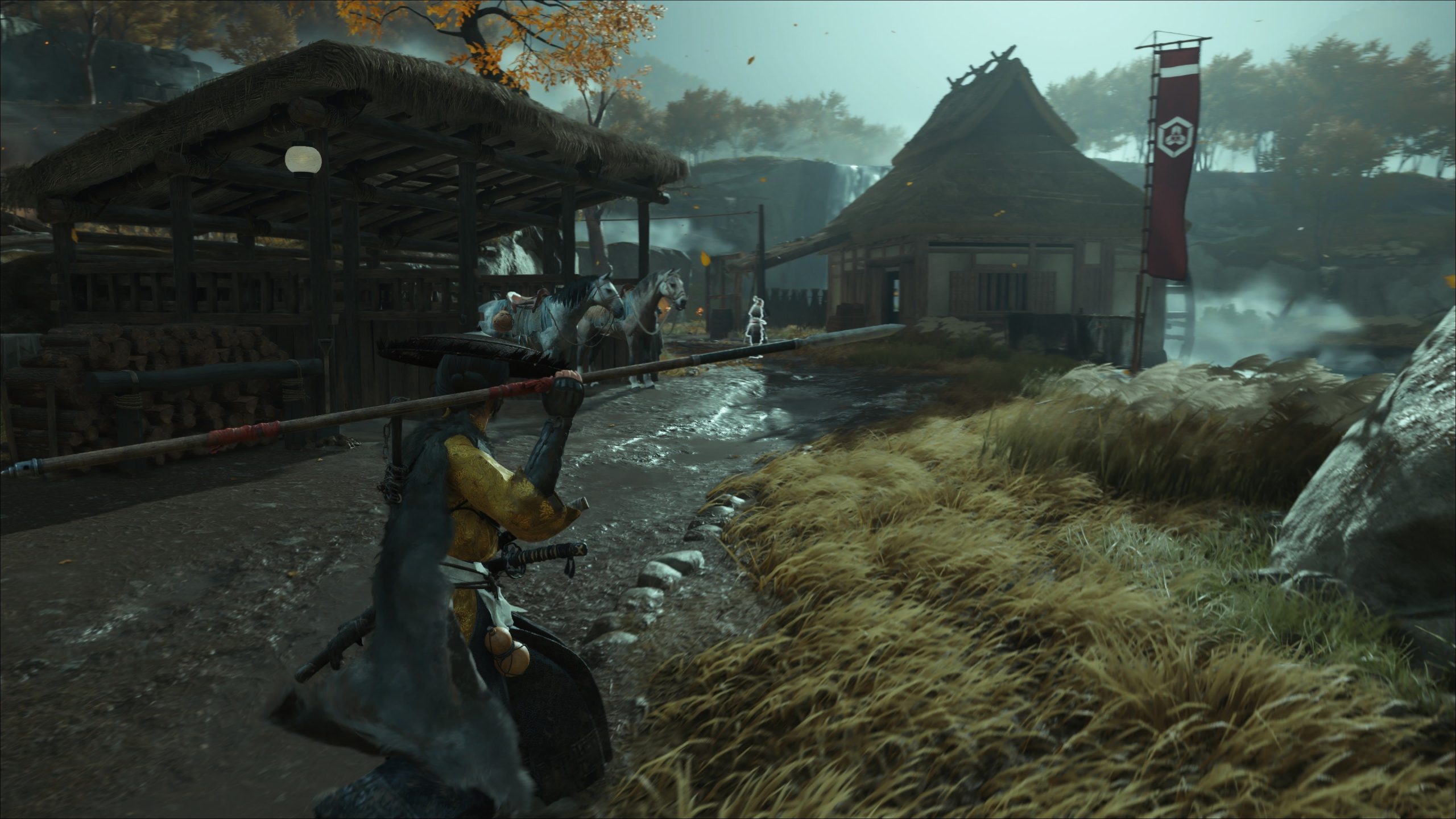Ghost of Yōtei combate con katana bajo la nieve