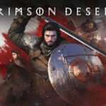 Kliff cabalgando a través de una pradera nevada con montañas imponentes y efectos de iluminación global en Crimson Desert para PC.