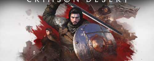 Kliff cabalgando a través de una pradera nevada con montañas imponentes y efectos de iluminación global en Crimson Desert para PC.